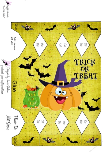 HALLOWEEN CRAZY PUMPKIN JACK-O-LANTERN GIFT FAVOR CRACKER BOX