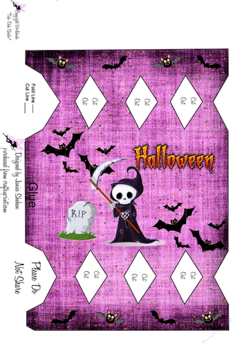HALLOWEEN  GRIM REAPER GIFT FAVOR CRACKER BOX