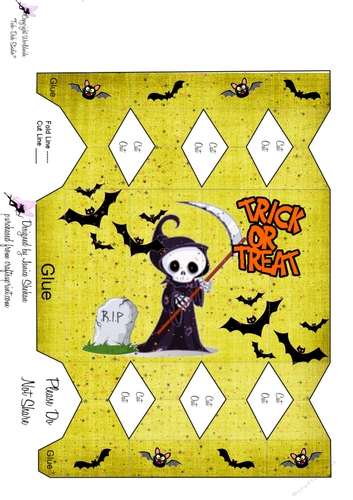 HALLOWEEN  GRIM REAPER GIFT PARTY FAVOR CRACKER BOX 2