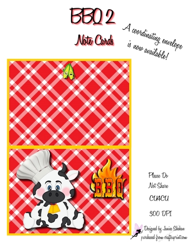 BBQ BULL ROAST PICNIC APRON INVITATION QUICK CARD