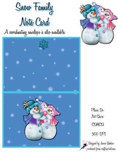SNOWMAN FAMILY SNOW C6 QUICK CARD CHRISTMAS