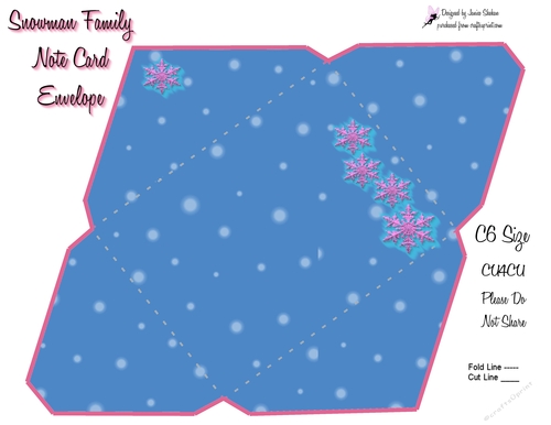 SNOW FAMILY 2 NOTELET MATCHING C6 ENVELOPE