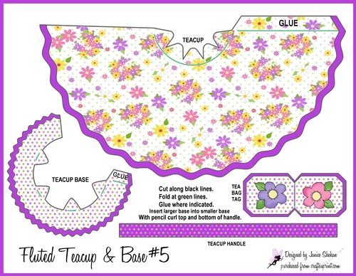 FLORAL TEA CUP TEACUP FAVOR GIFT BOX BAG #5