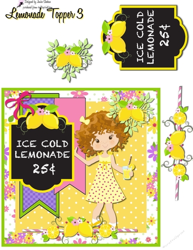 LEMONADE SQUARE TOPPER AND DECOUPAGE QUICK CARD #3