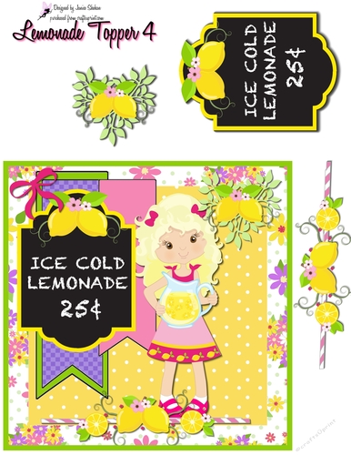 LEMONADE SQUARE TOPPER AND DECOUPAGE QUICK CARD #4