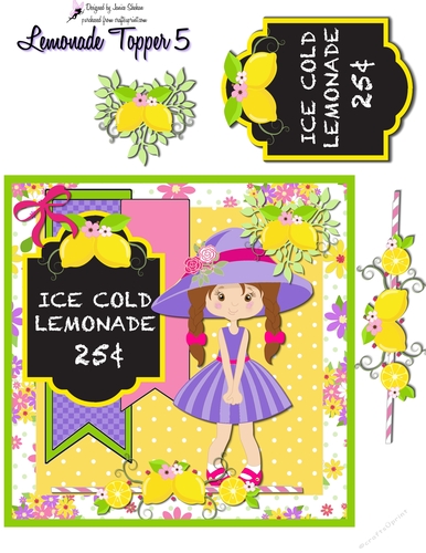 LEMONADE SQUARE TOPPER AND DECOUPAGE QUICK CARD #5