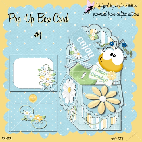 3D POP UP BOX CARD AND ENVELOPE BUMBLE BEE CHILDREN DECOUPAGE