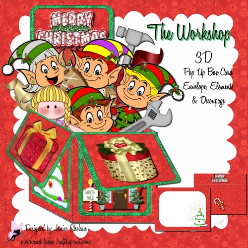 3D POP UP BOX CARD - THE WORKSHOP CHRISTMAS