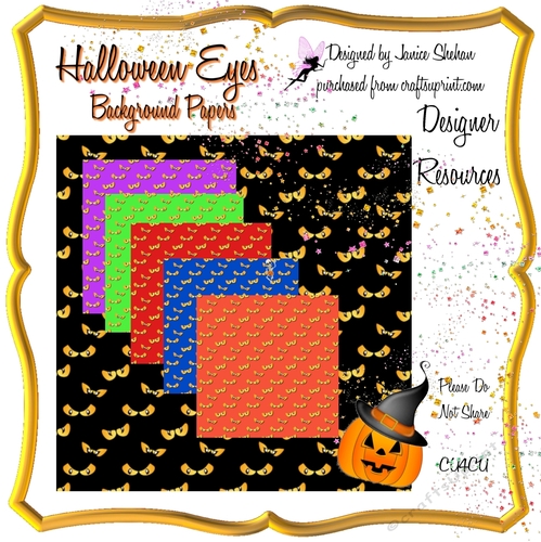 BACKGROUNDS HALLOWEEN EYES 6 SHEETS SCARY