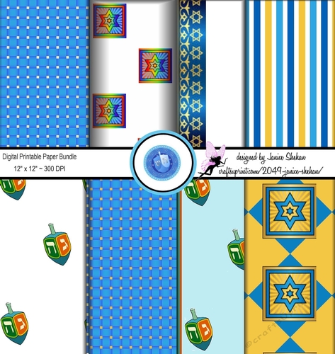 BEAUTIFUL BLUE AND GOLD JEWISH BACKGROUND PAPERS SHEETS Chanukah