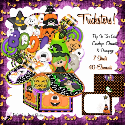 POP UP BOX CARD 3D KIT - TRICKSTERS HALLOWEEN