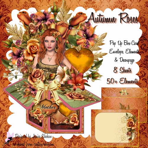POP UP 3D BOX CARD KIT - AUTUMN ROSES