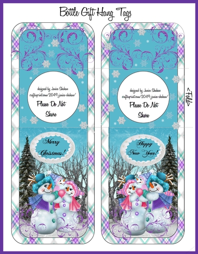Christmas Wine Bottle Beer Gift Tag Hanger Label 