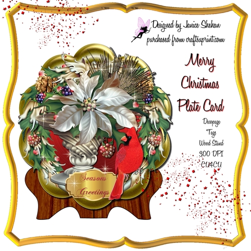 PLATE CARD KIT - MERRY CHRISTMAS