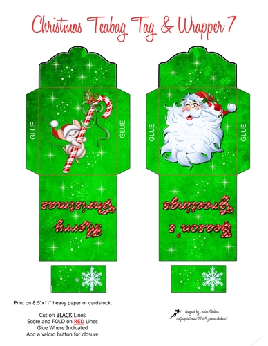 TEABAG TEA BAG WRAPPER, CHRISTMAS SANTA #7