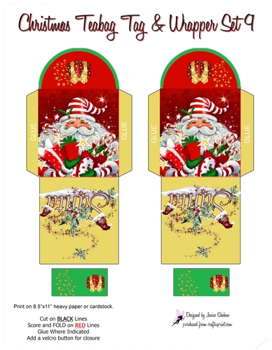 TEABAG TEA BAG WRAPPER, CHRISTMAS SANTA #9