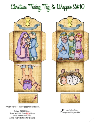 TEABAG TEA BAG WRAPPER, CHRISTMAS NATIVITY CHILDREN #10