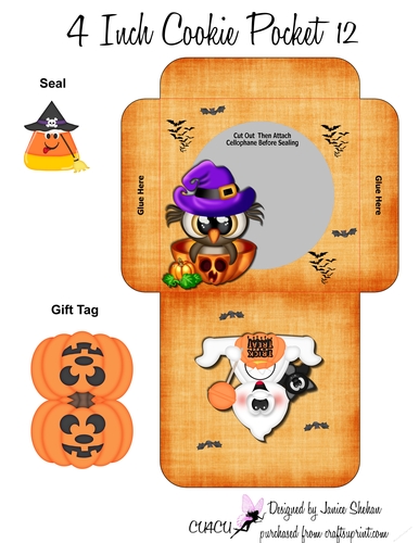 COOKIE POCKET 4 INCH - HALLOWEEN CP12