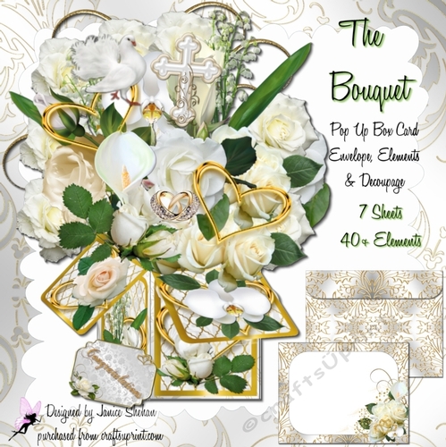 POP UP BOX CARD KIT - THE BOUQUET WEDDING BRIDAL