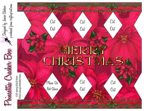 CHRISTMAS CRACKER BOX - POINSETTIAS CB 26