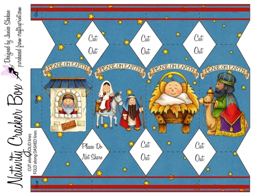 CHRISTMAS CRACKER FAVOR GIFT BOX - NATIVITY CB4