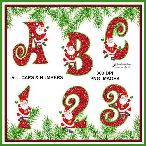CHRISTMAS SANTA ALPHA ALPHABET NUMBERS