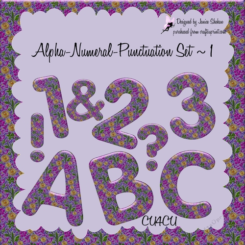 ALPHABET - NUMBERS - PUNCTUATION - SET 1