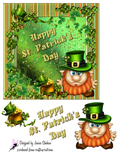 ST. PATRICKS DAY ~ TOPPER AND DECOUPAGE CARD 196