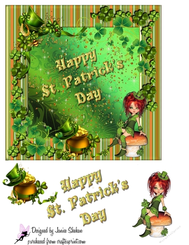 ST. PATRICKS DAY ~ TOPPER AND DECOUPAGE CARD 196A