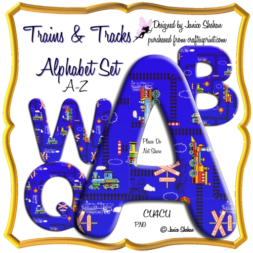 ALPHABET BOYS - TRAINS AND TRACKS SET