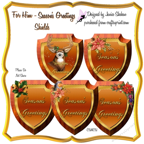 SEASONS GREETINGS MATS - CHRISTMAS SHIELDS 1