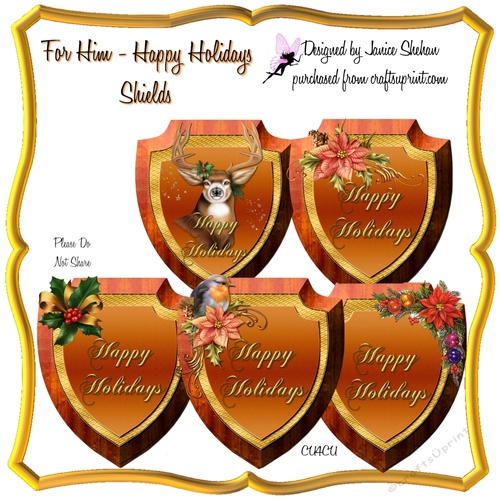 SEASONS GREETINGS MATS - CHRISTMAS SHIELDS 3