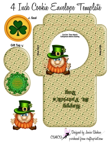 ST. PATRICKS DAY COOKIE POCKET ~ Leprechaun Clovers 8A