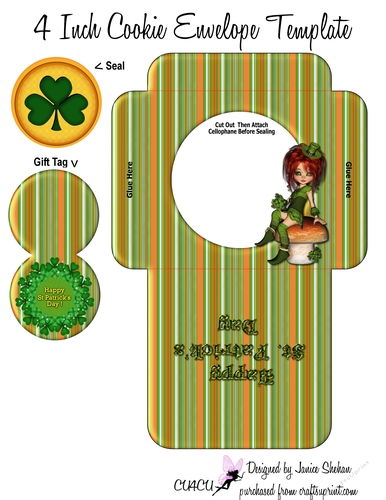 ST. PATRICKS DAY COOKIE POCKET ~ IRISH LASS