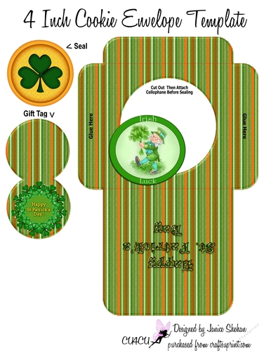 ST. PATRICKS DAY COOKIE POCKET ~ CUTE LEPRECHAUN
