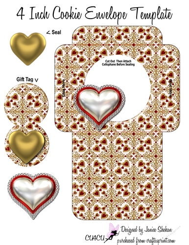 VALENTINES DAY COOKIE POCKET ~ HEARTS