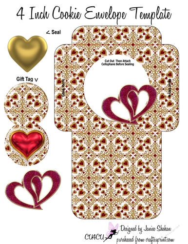 VALENTINES DAY COOKIE POCKET ~ HEARTS 2