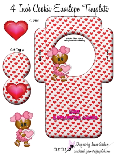 VALENTINES DAY COOKIE POCKET ~ HEARTS AND COOKIES