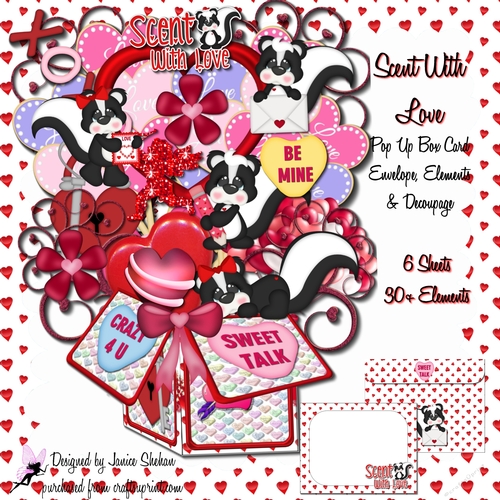 POP UP 3D BOX CARD DECOUPAGE ~ SCENT WITH LOVE VALENTINES DAY