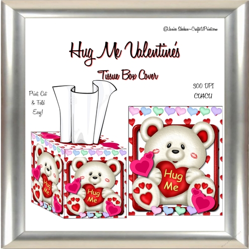 KLEENEX TISSUE BOX COVER - HUG ME VALENTINES DAY