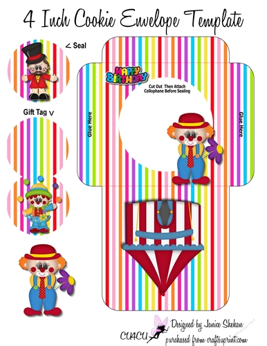 COOKIE POCKET - CLOWNS, CIRCUS, BALLOONS BOYS