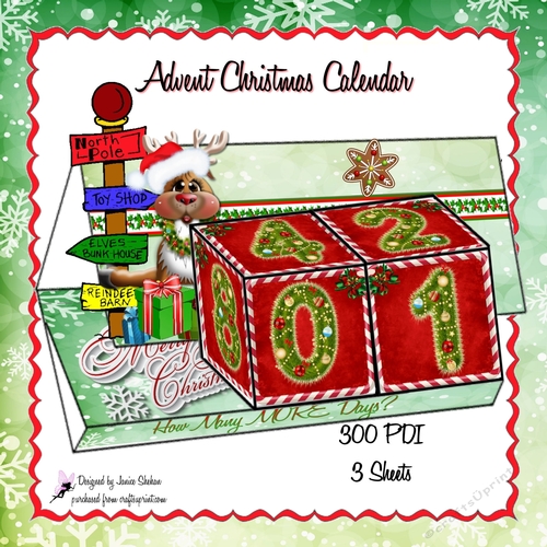 3D CUBE PERPETUAL CALENDAR - RUDOLPH THE REINDEER