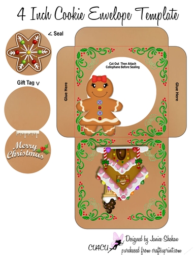 CHRISTMAS GINGERBREAD GIRL COOKIE POCKET