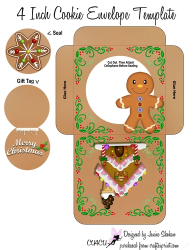 CHRISTMAS GINGERBREAD BOY COOKIE POCKET