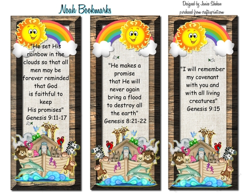 NOAH AND THE ARK - BOOKMARKS BOOK MARK CHILDREN