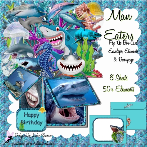 3D POP BOX CARD KIT - MAN EATERS