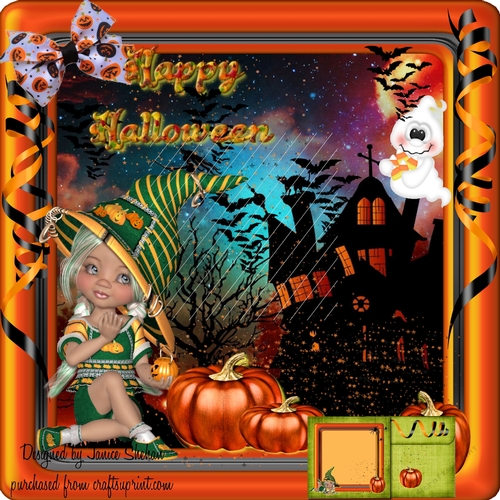 HALLOWEEN 8 TOPPER, ENVELOPE DECOUPAGE KIT - HALLOWEEN CUTIE