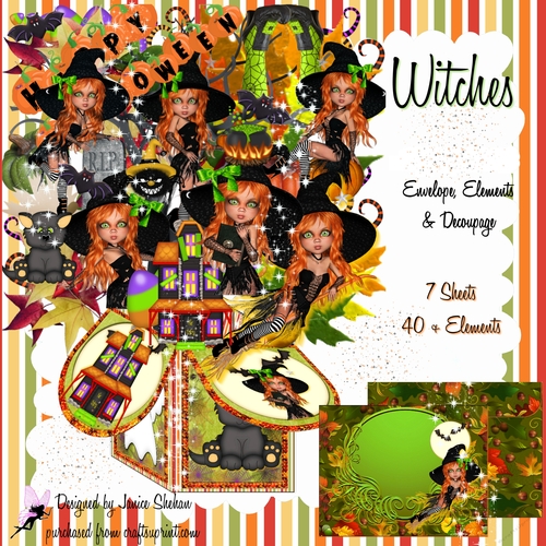 3D POP UP BOX CARD KIT - WITCHES