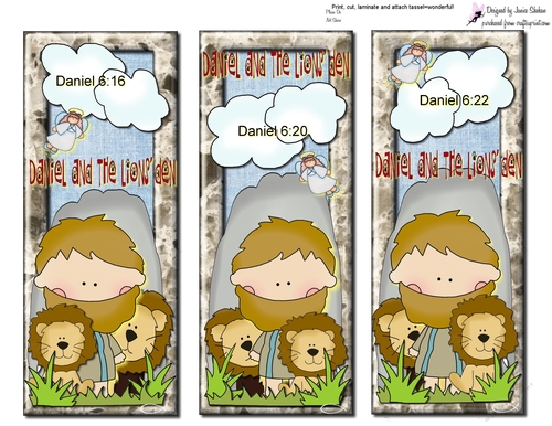 DANIEL AND THE LIONS DEN - BOOKMARKS BOOK MARK CHILDREN CHRISTIAN BIBLE