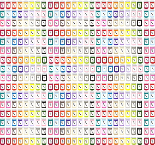 12 Inch x 12 Inch Background Scrapbook Medical - PILLS PRESCRIPTIONS